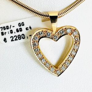 Anhänger 750/- Gold Herzform mit Brillianten 0,60 ct