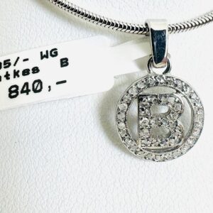 Antiker Anhänger 585/- Weißgold mit Diamanten Handarbeit