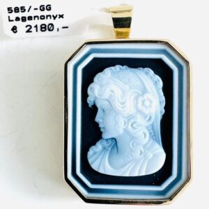 Anhänger 585/- Gold mit Gemme Handarbeit