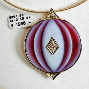 Anhänger 585/- Gold mit Lagenstein und Brillianten