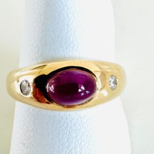 Ring 585/- Gold mit Rubin und Brillanten 0,08 ct