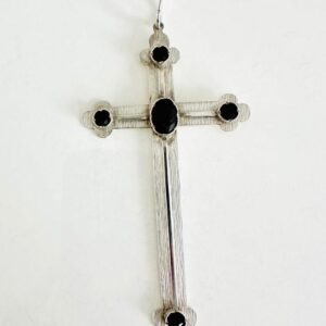 Antikes Kreuz 880/- Silber mit Granatsteinen