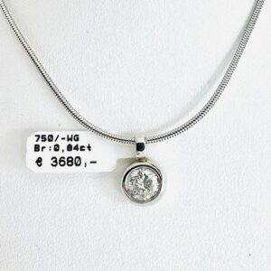 Anhänger 750/- Weißgold mit Brilliant 0,84 ct