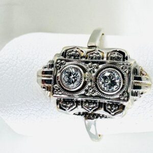 Antiker Ring 585/- Gold mit Brillianten 0,12 ct