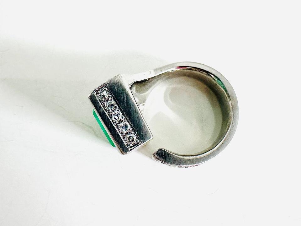 Ring 585/- Weißgold mit Smaragd und Brillianten 0,50 ct Handar – Bild 14