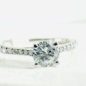 Ring 585/- Weißgold mit Brillanten 0,49 ct Tw/Lupenrein