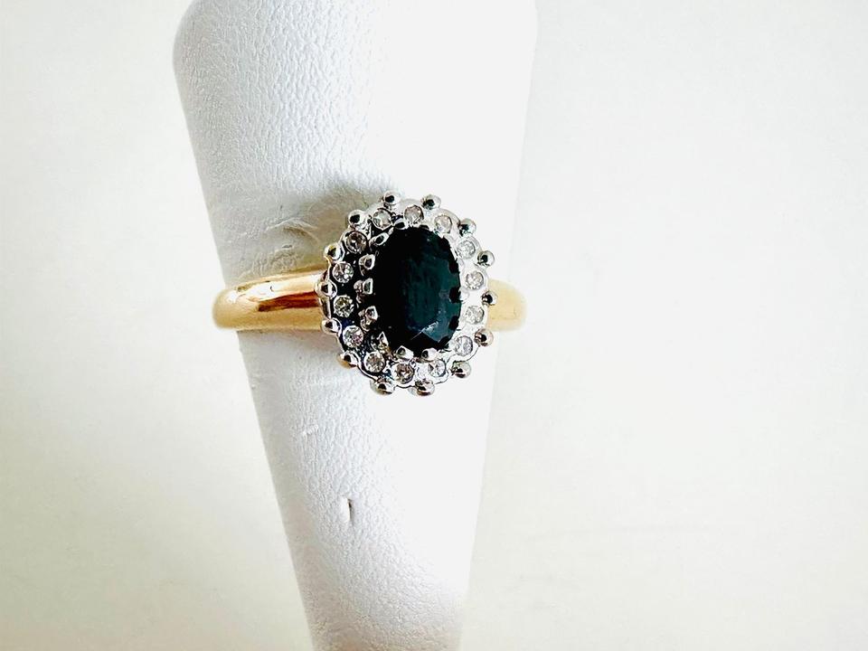 Ring 585/- Gold mit Saphir und Brillianten – Bild 9