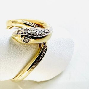 Ring 585/- Gold mit Brillianten 0,10 Schlangenmotiv