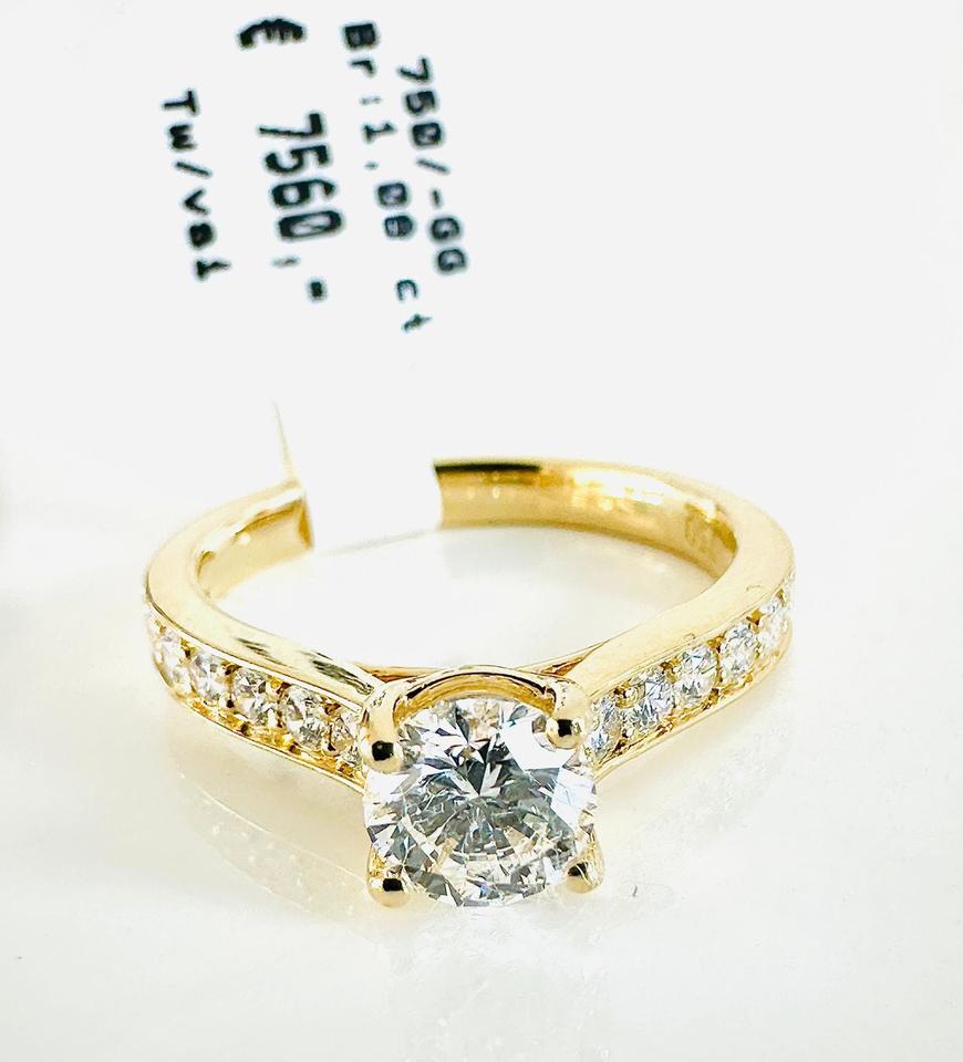 Ring 750/- Gold mit Brillianten 1,08 ct mit Expertise – Bild 2