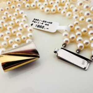 Perlarmband mit 585/- Gelbgold und Weißgold Verschluss