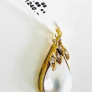 Anhänger mit Perle und Brillanten 0,09 ct W/si 585/- Gold