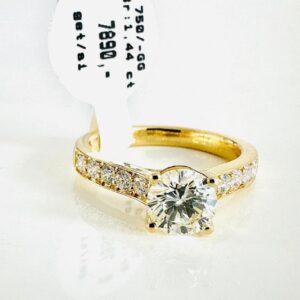 Brilliantring 750/- Gelbgold 1,44 ct mit Expertise