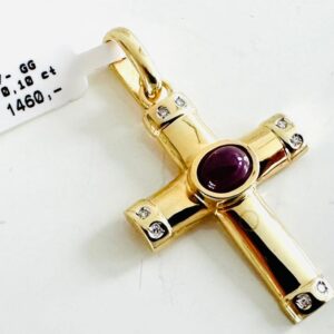 Anhänger 333/- mit Rubin und Brillanten 0,10 ct W/si