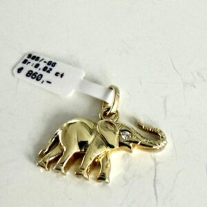 Anhänger Elefant 585/- Gelbgold mit Brilliant 0,02 ct
