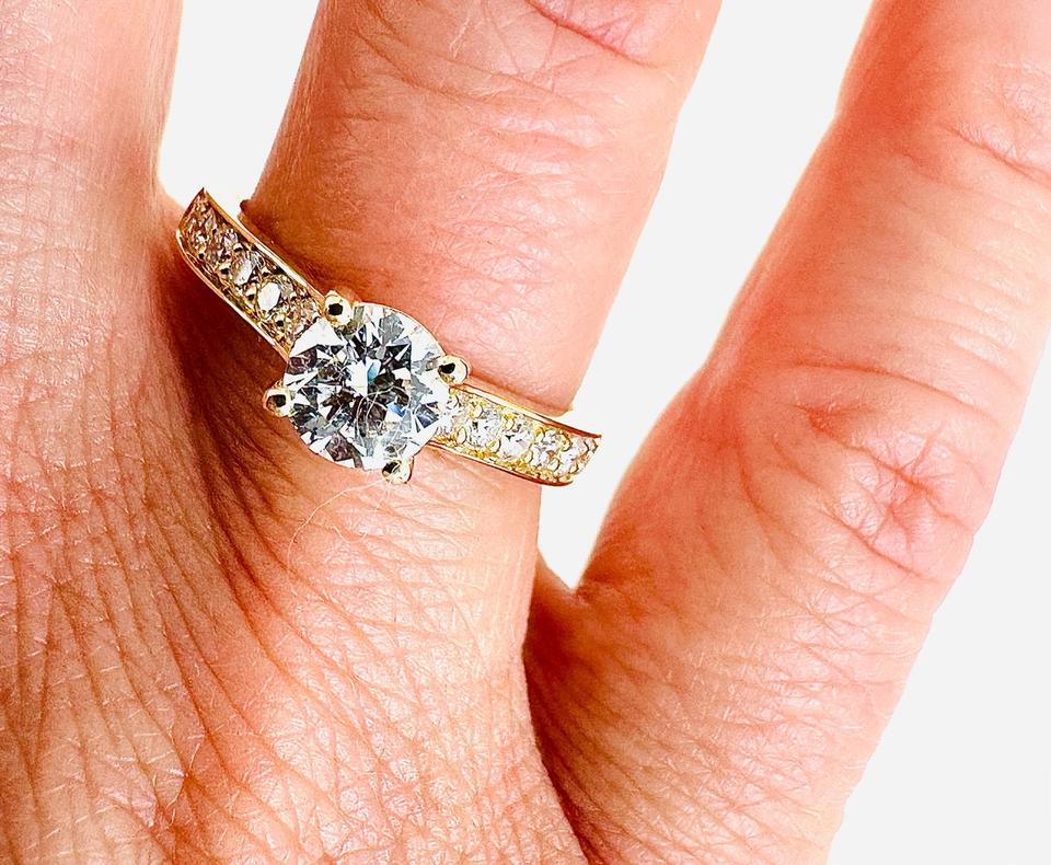 Ring 750/- Gold mit Brillianten 1,08 ct mit Expertise – Bild 3