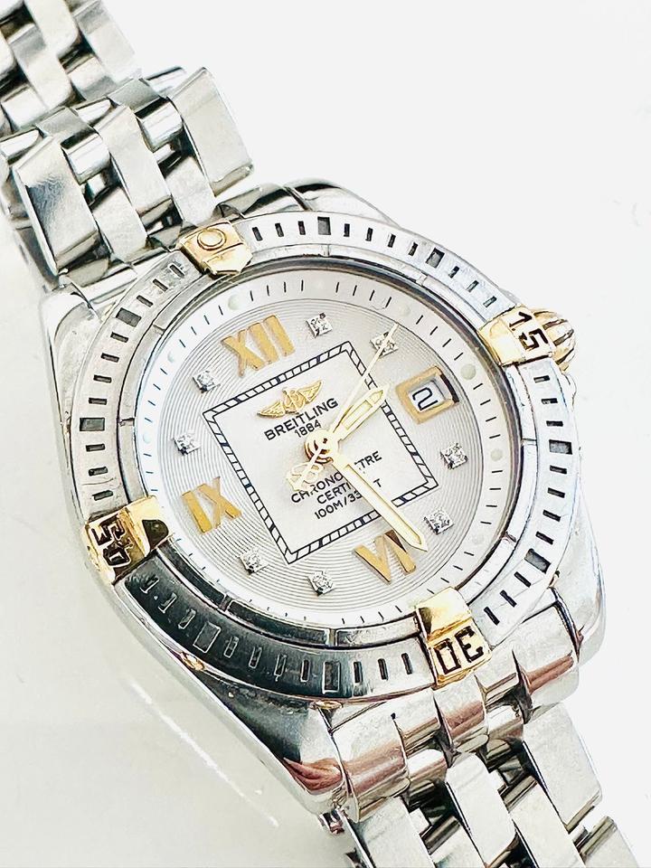 Breitling Uhr Stahl/Gold mit Brilliantzifferblatt – Bild 11