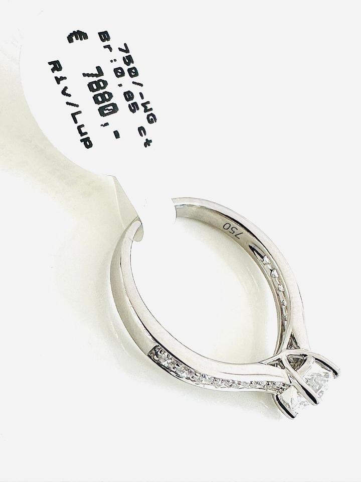 Ring 750/- Weißgold mit Brillianten 0,85 ct mit Expertise – Bild 2