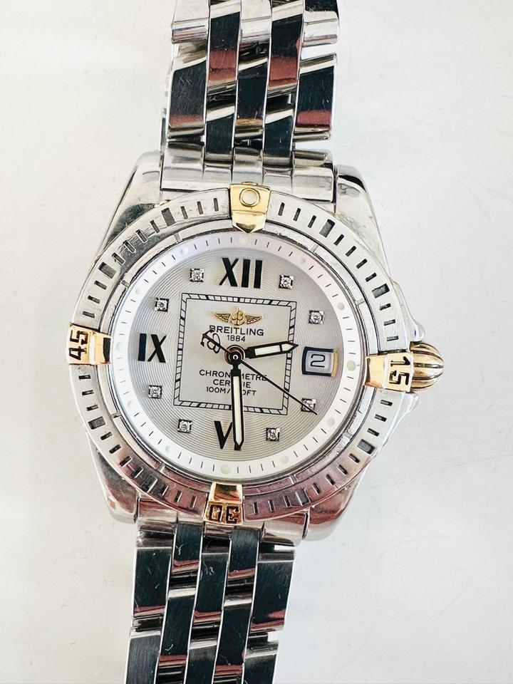 Breitling Uhr Stahl/Gold mit Brilliantzifferblatt – Bild 13