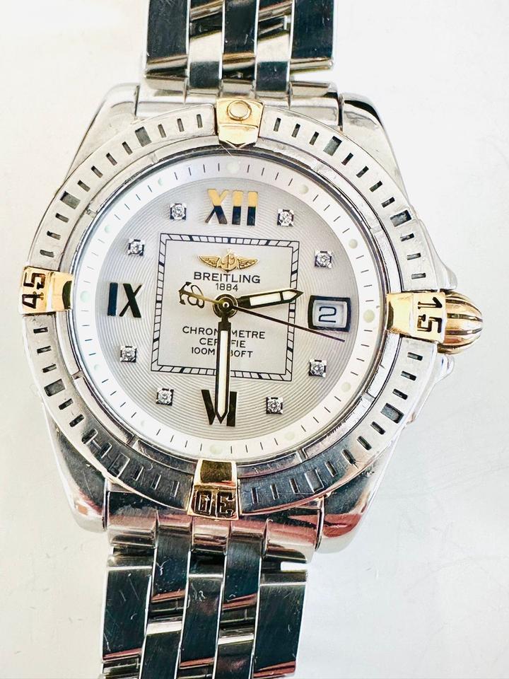 Breitling Uhr Stahl/Gold mit Brilliantzifferblatt – Bild 7