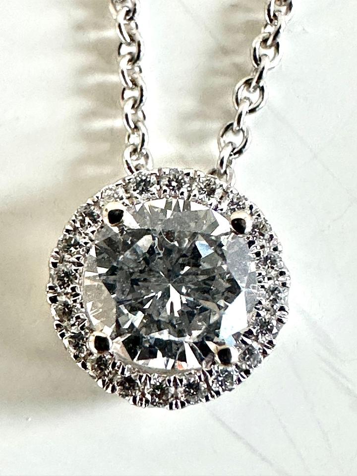 Brilliantanhänger 585/- WG mit Kette Brilli:Mitte 0,48 ct Tw/vsi – Bild 10