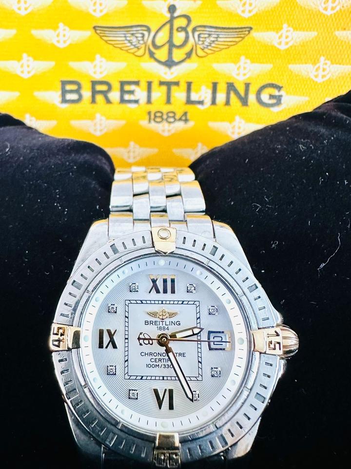 Breitling Uhr Stahl/Gold mit Brilliantzifferblatt – Bild 2