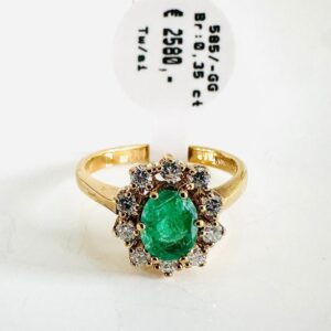 Ring 585/- Gold mit Smaragd und Brillianten