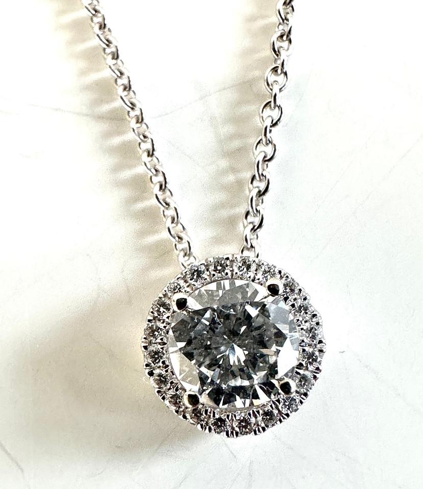 Brilliantanhänger 585/- WG mit Kette Brilli:Mitte 0,48 ct Tw/vsi – Bild 3