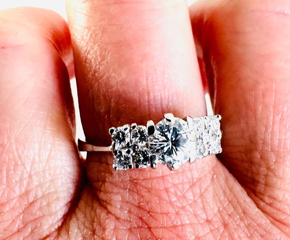 Ring 750/- Weißgold mit Brillanten 1,10 ct Tw/ Lupenrein – Bild 3