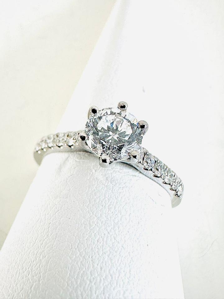 Ring 750/- Weißgold mit Brillianten 1,32 ct mit Expertise – Bild 2