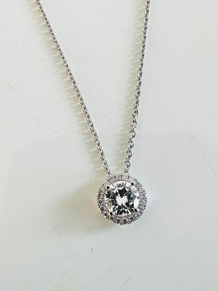 Brilliantanhänger 585/- WG mit Kette Brilli:Mitte 0,48 ct Tw/vsi – Bild 12