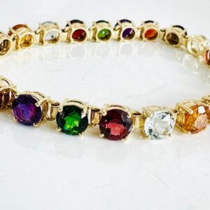 Armband 585/- Gold mit echten Farbsteinen