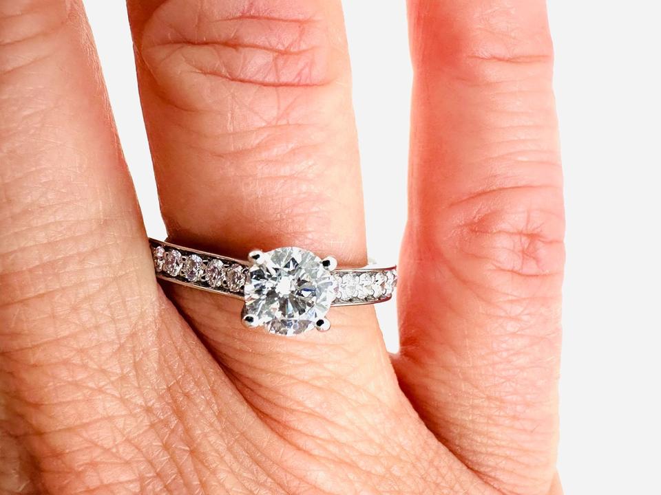 Brilliantring 750/- Weißgold 1,09 ct mit Expertise – Bild 4