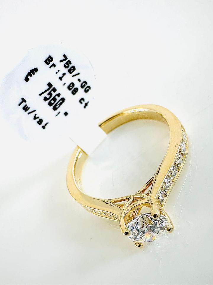Ring 750/- Gold mit Brillianten 1,08 ct mit Expertise – Bild 4
