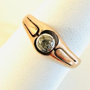 Ring Antiker Ring 585/- Rotgold Brilli. 0,15 ct W/vsi