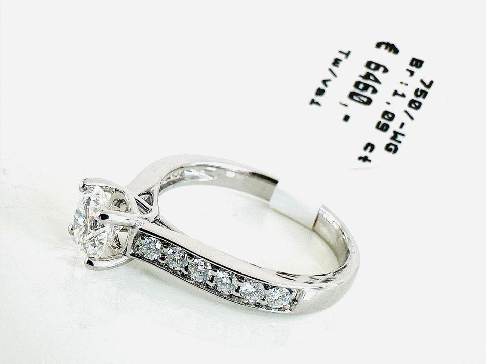 Brilliantring 750/- Weißgold 1,09 ct mit Expertise – Bild 3