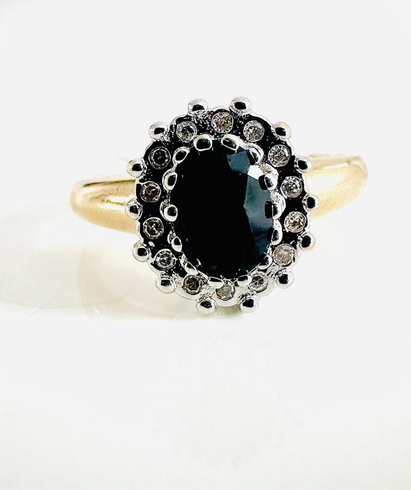 Ring 585/- Gold mit Saphir und Brillianten – Bild 8