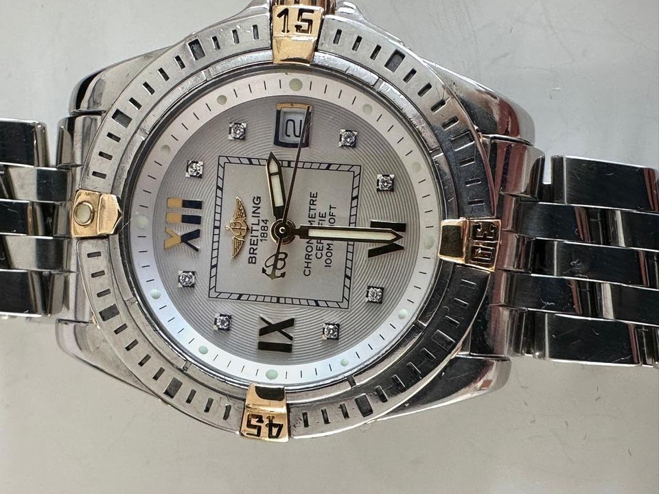 Breitling Uhr Stahl/Gold mit Brilliantzifferblatt – Bild 6