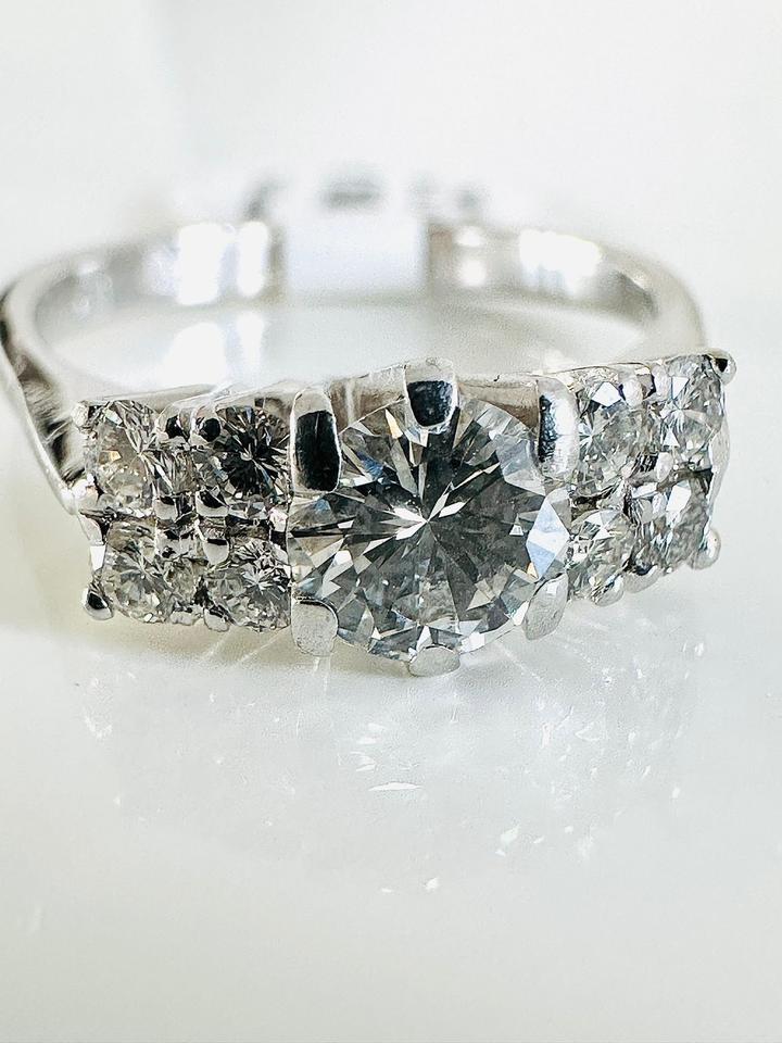 Ring 750/- Weißgold mit Brillanten 1,10 ct Tw/ Lupenrein – Bild 4