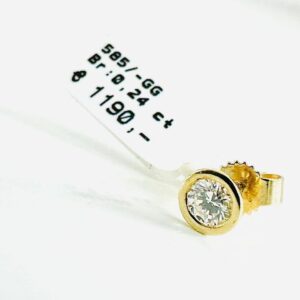 Einzelner Ohrring 585/- Gelbgold mit Brilliant 0,24 ct W/Lupenr.