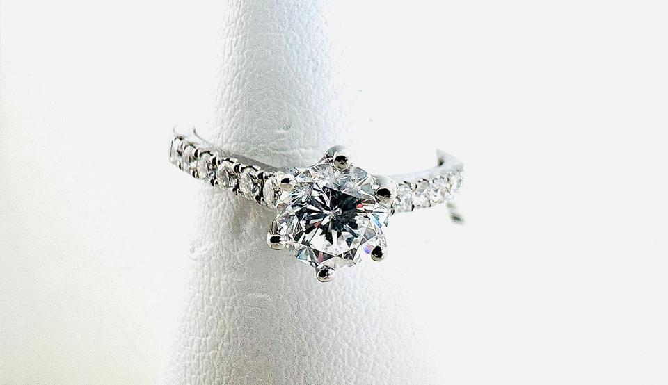 Ring 750/- Weißgold mit Brillianten 1,32 ct mit Expertise – Bild 9