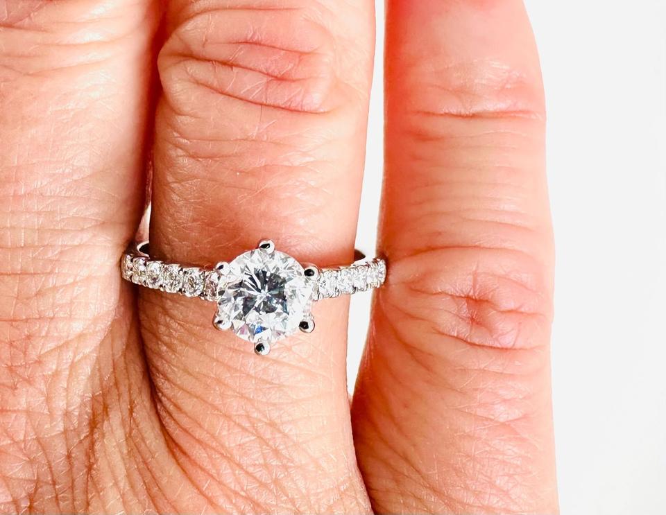 Ring 750/- Weißgold mit Brillianten 1,32 ct mit Expertise – Bild 7