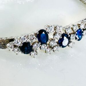Armband 750/- Weißgold mit Saphiren und Brillanten 1,11ct W/Lupen