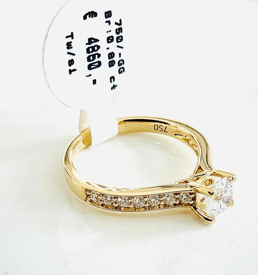 Ring 750/- Gold mit Brillianten 0,88 ct Tw/si – Bild 2