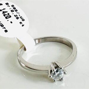 Ring 585/- Weißgold mit Brillant Lupenrein 0,26 ct