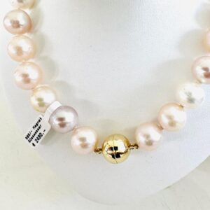 Süßwasser Perlenkette 585/- Gold Magnet Schloss