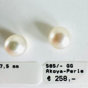 Perlohrringe 585/- Gold mit Akoya Zuchtperlen