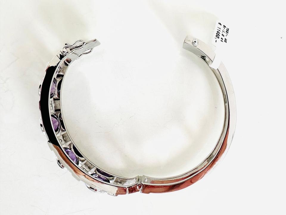 Armreif 750/- Weißgold mit Brillanten und Amethyst – Bild 3