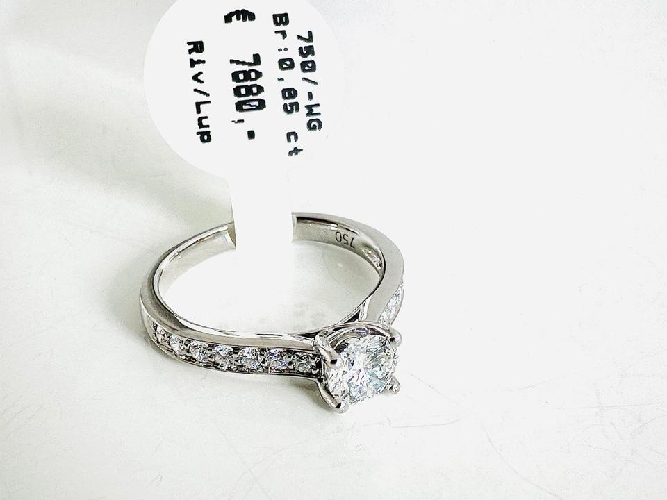 Ring 750/- Weißgold mit Brillianten 0,85 ct mit Expertise – Bild 8