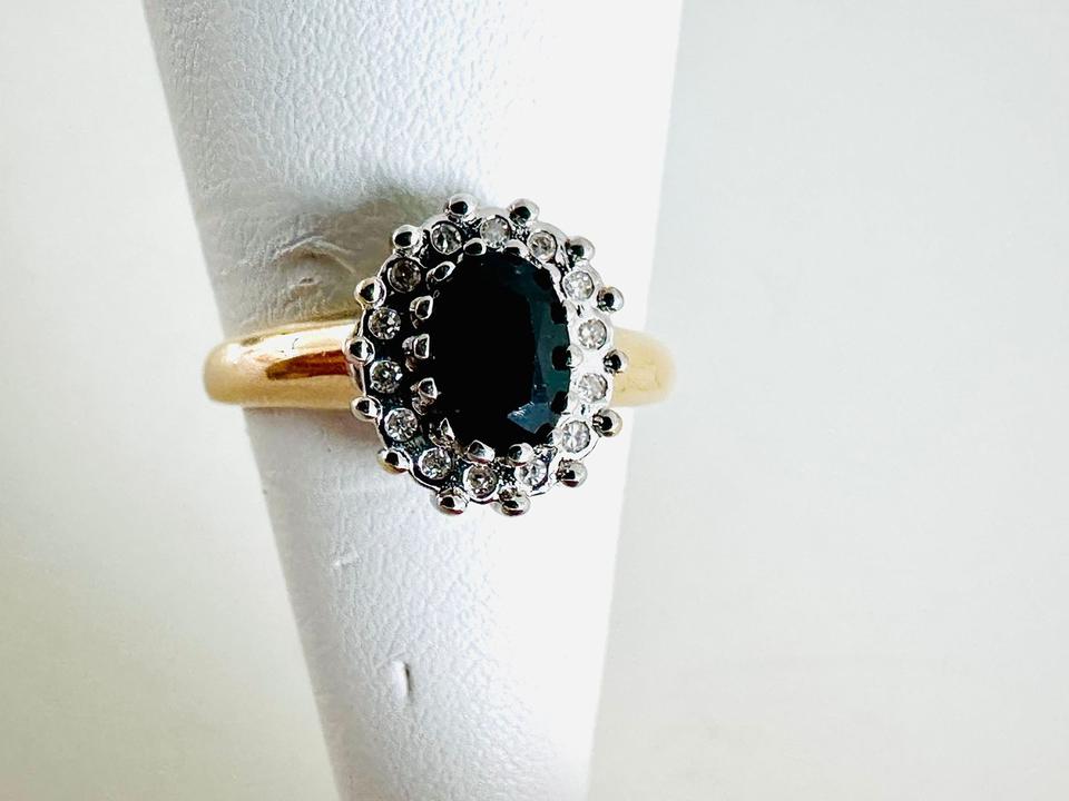 Ring 585/- Gold mit Saphir und Brillianten – Bild 10