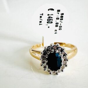 Ring 585/- Gold mit Saphir und Brillianten